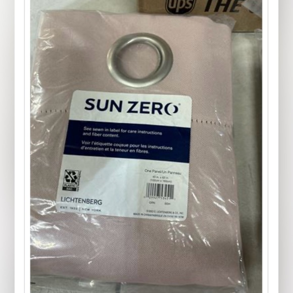 Sun Zero Saxon Energy Saving Blackout Grommet Curtain Panel; Set of 2 Panels - Picture 5 of 5